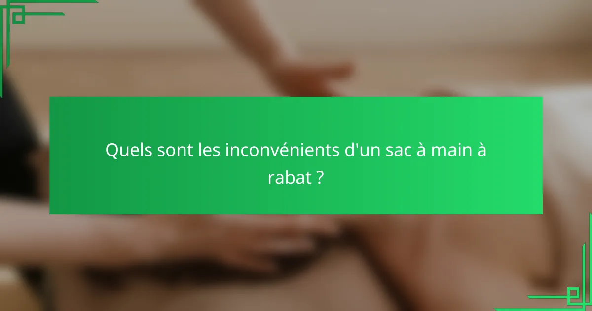 Quels sont les inconvénients d'un sac à main à rabat ?